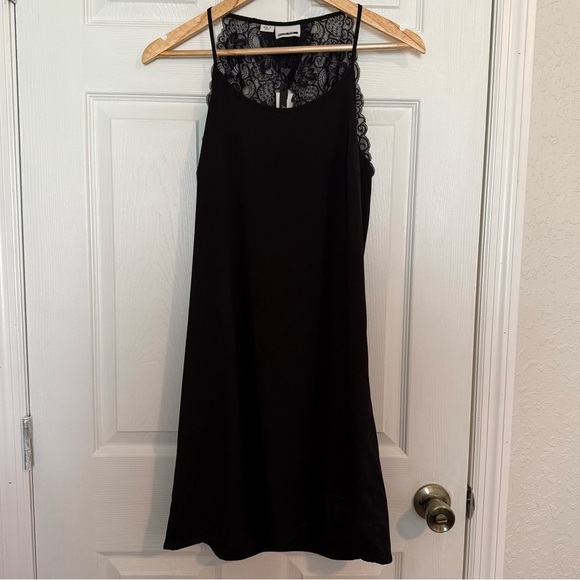 NWOT Noisy May Black Lace Slip Midi Dress - Picture 1 of 8